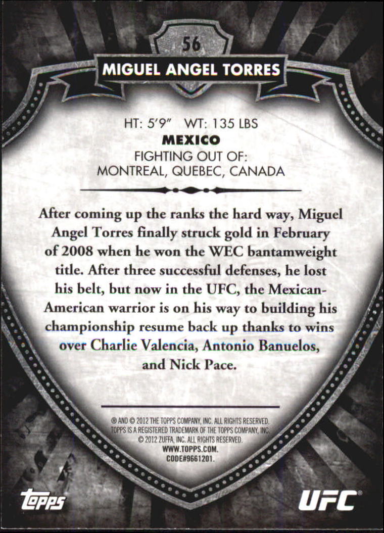 B6579- 2012 Topps UFC Bloodlines MMA Card #s 1-150 -You Pick- 15+ FREE US SHIP - Picture 73 of 195