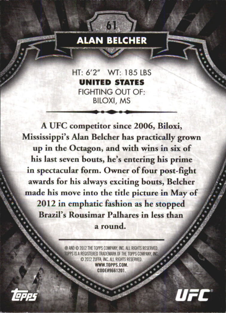 B6579- 2012 Topps UFC Bloodlines MMA Card #s 1-150 -You Pick- 15+ FREE US SHIP - Picture 79 of 195