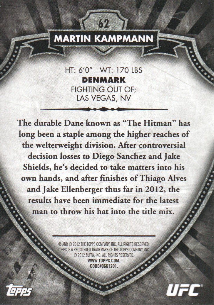 B6579- 2012 Topps UFC Bloodlines MMA Card #s 1-150 -You Pick- 15+ FREE US SHIP - Picture 81 of 195