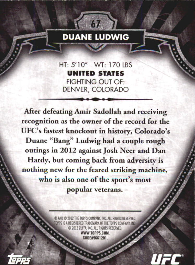 B6579- 2012 Topps UFC Bloodlines MMA Card #s 1-150 -You Pick- 15+ FREE US SHIP - Picture 87 of 195
