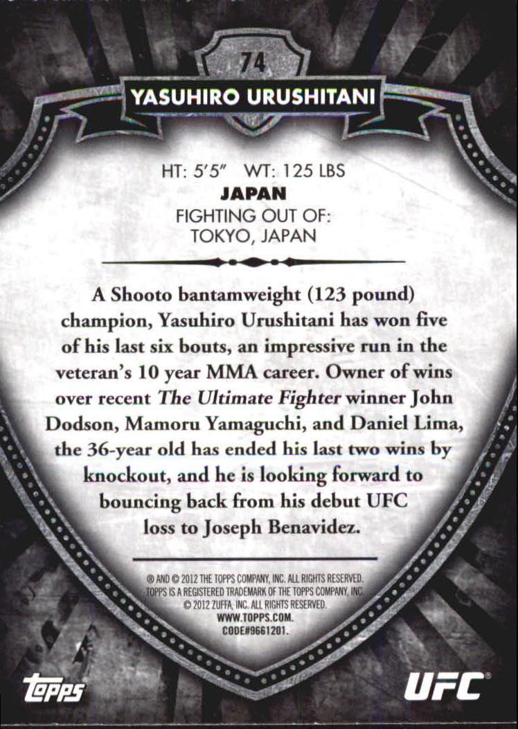 B6579- 2012 Topps UFC Bloodlines MMA Card #s 1-150 -You Pick- 15+ FREE US SHIP - Picture 93 of 195
