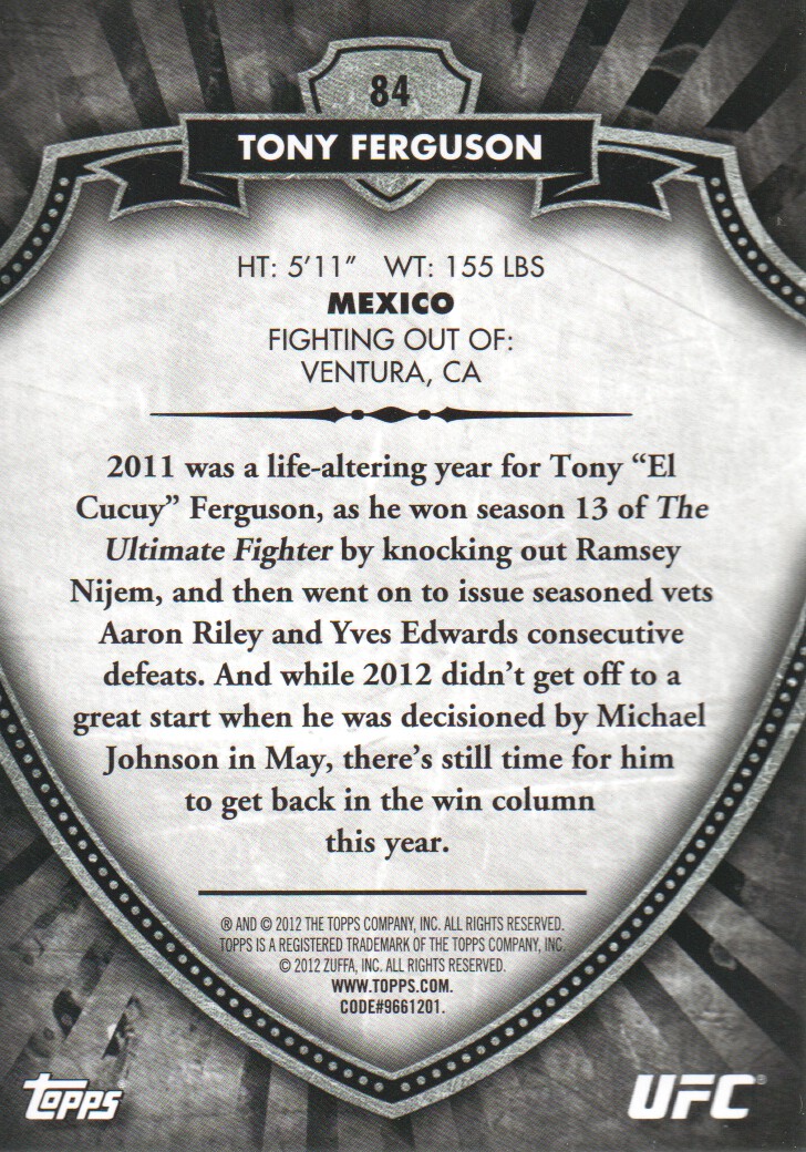 B6579- 2012 Topps UFC Bloodlines MMA Card #s 1-150 -You Pick- 15+ FREE US SHIP - Picture 105 of 195
