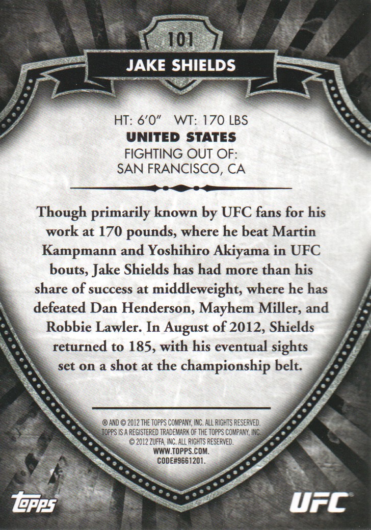 B6579- 2012 Topps UFC Bloodlines MMA Card #s 1-150 -You Pick- 15+ FREE US SHIP - Picture 127 of 195