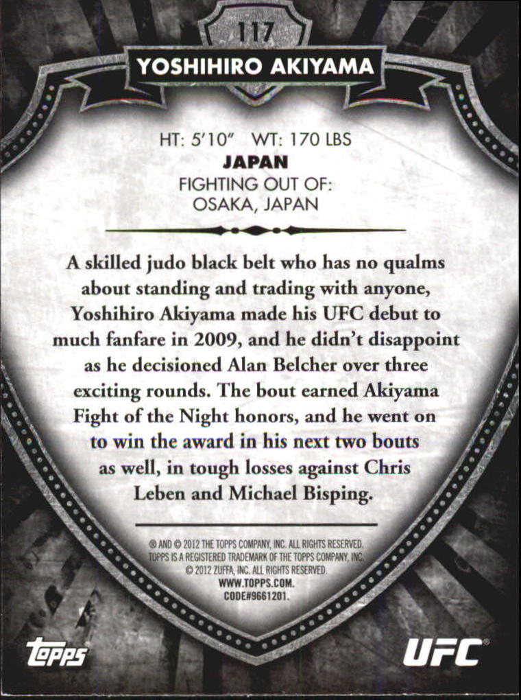 B6579- 2012 Topps UFC Bloodlines MMA Card #s 1-150 -You Pick- 15+ FREE US SHIP - Picture 153 of 195