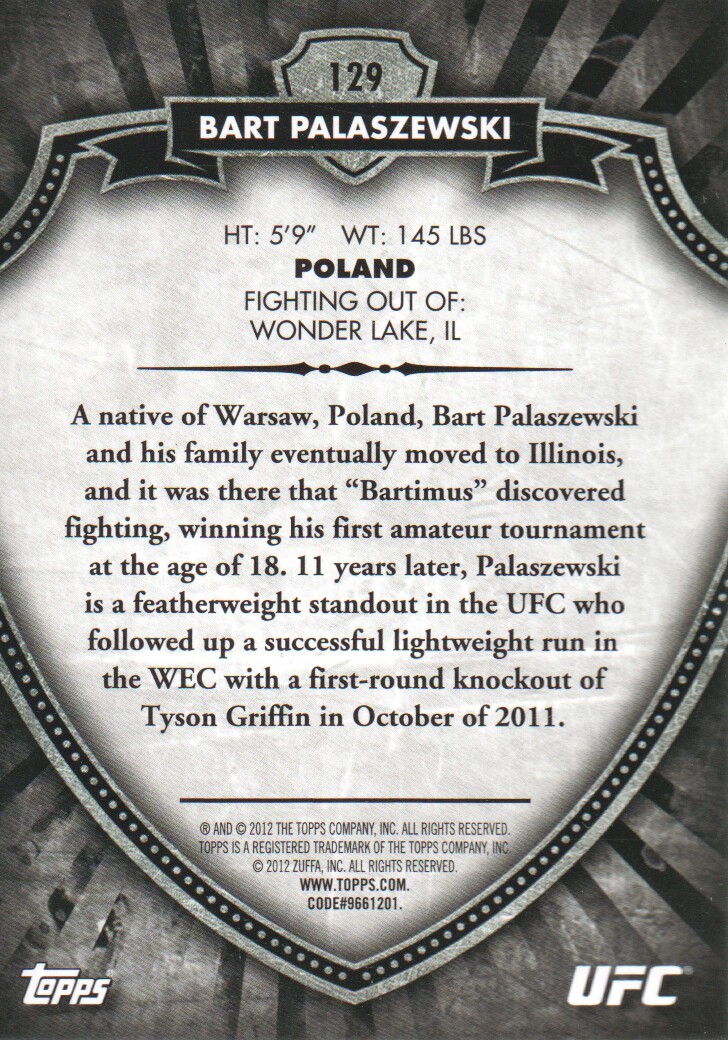 B6579- 2012 Topps UFC Bloodlines MMA Card #s 1-150 -You Pick- 15+ FREE US SHIP - Picture 169 of 195