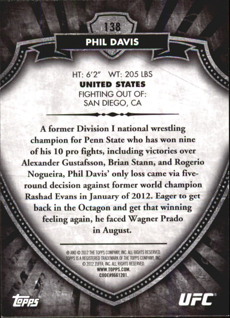 B6579- 2012 Topps UFC Bloodlines MMA Card #s 1-150 -You Pick- 15+ FREE US SHIP - Picture 183 of 195