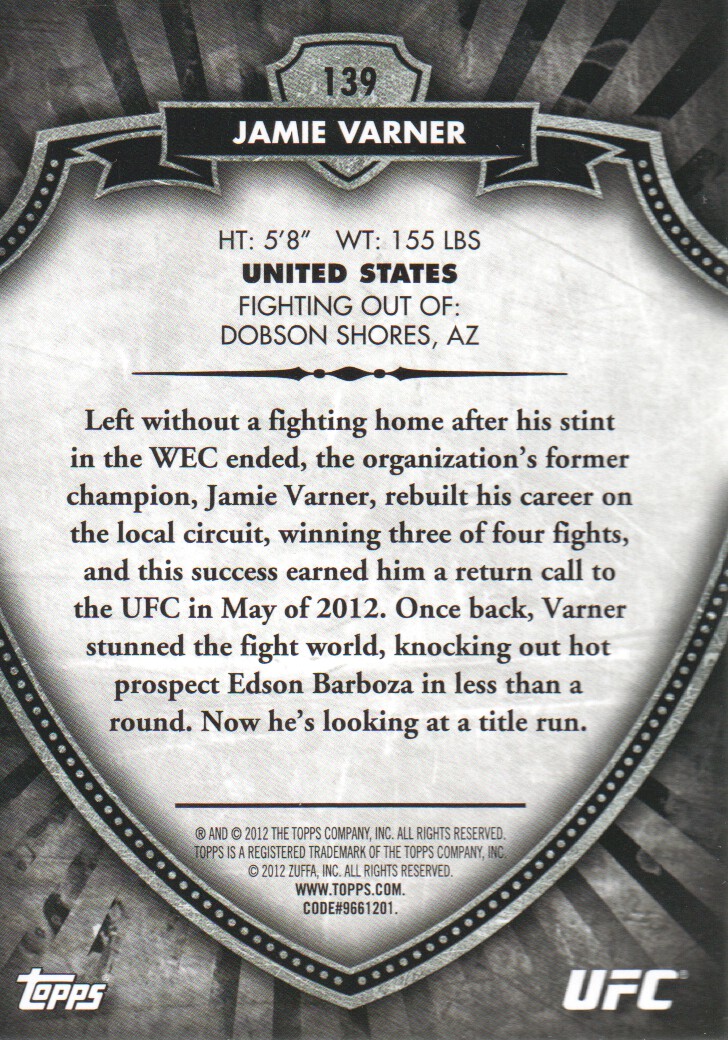 B6579- 2012 Topps UFC Bloodlines MMA Card #s 1-150 -You Pick- 15+ FREE US SHIP - Picture 185 of 195
