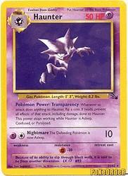 1999 Pokemon Fossil Unlimited #6 Haunter HOLO R