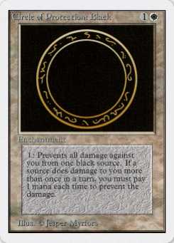 1993 Magic The Gathering Unlimited #10 Circle of Protection Black C