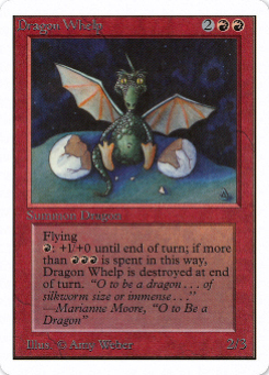 1993 Magic The Gathering Unlimited #142 Dragon Whelp U