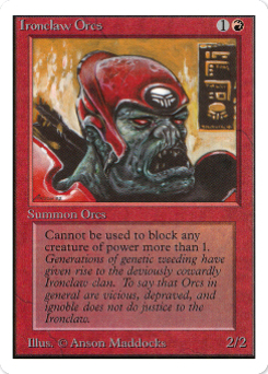 1993 Magic The Gathering Unlimited #160 Ironclaw Orcs C