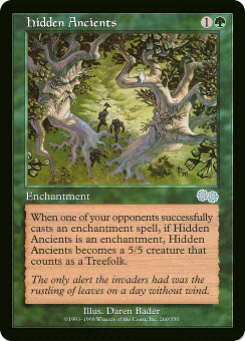Magic: The Gathering Hidden Spider Card - Urza's Saga Common Green Enchantment