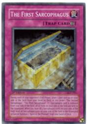 2004 Yu-Gi-Oh Ancient Sanctuary 1st Edition #AST101 The First Sarcophagus SR