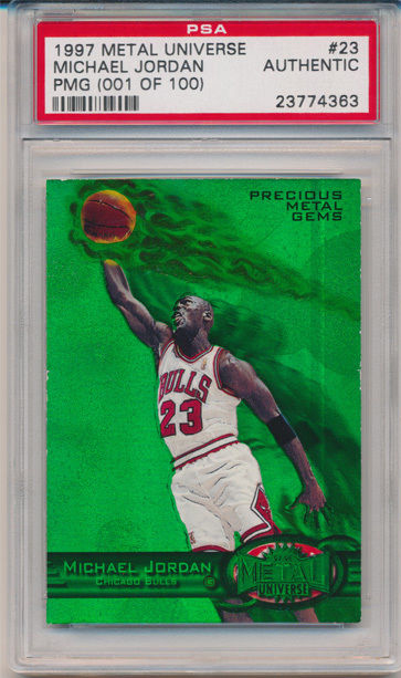 1997-98 Fleer Metal Universe PMG Emerald Michael Jordan