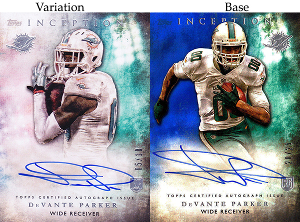 2015 Topps Inception Rookie Autographs Variations RA-7 DeVante Parker Pair