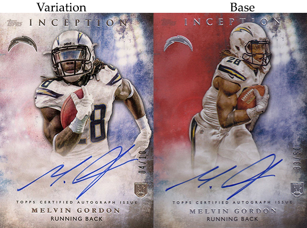 2015 Topps Inception Rookie Autographs Variations RA-9 Melvin Gordon Pair