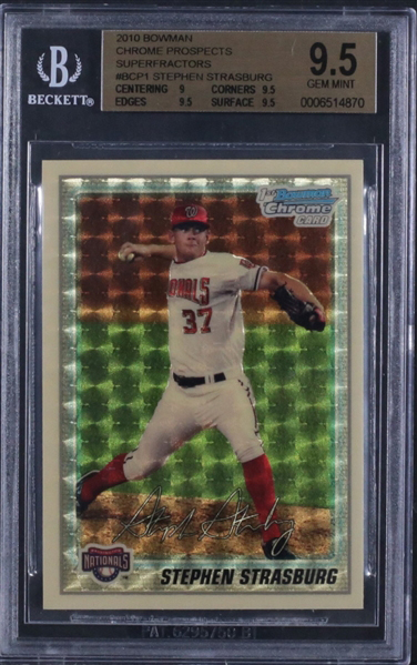 2010 Bowman Chrome Stephen Strasburg Superfractor