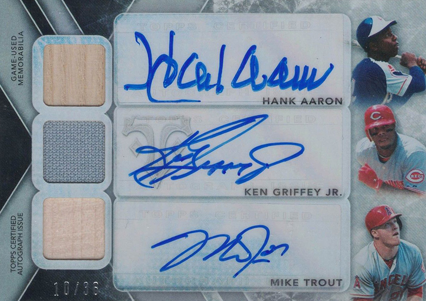 2015 Triple Threads Auto Relic Combo Aaron Griffey Trout Beckett News