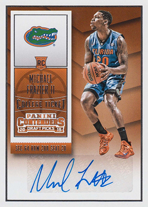 15-16 Con Dr CT Auto 128 Michael Frazier II blue jersey