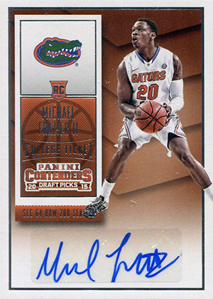 15-16 Con Dr CT Auto 128 Michael Frazier II white jersey waist