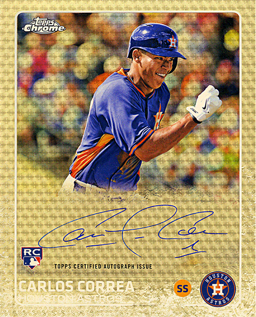 Jumbo Topps Chrome Carlos Correa Superfractor Autograph Lands on