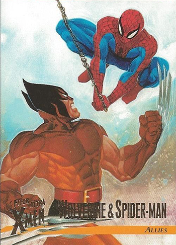 1996 X-Men Ultra Wolverine Base Wolverine Spider-Man
