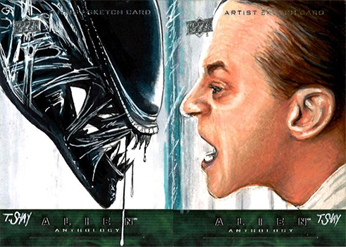 2016 Upper Deck Alien Anthology Sketch Cards Face-to-Face