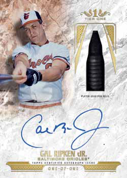 2016 Topps Tier One Baseball Autographed Pen Relic Cal Ripken Jr 