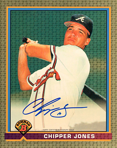 2016 Topps Authentics 1991 Bowman Chipper Jones Autographed Superfractor