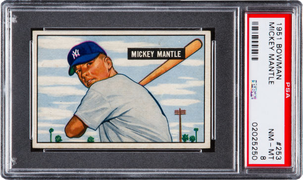 1951 Bowman Mickey Mantle PSA 8
