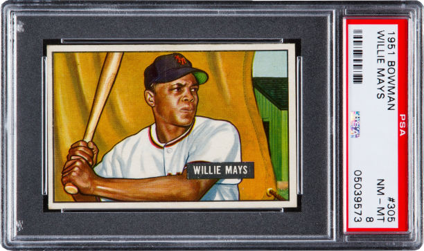 1951 Bowman Willie Mays PSA 8