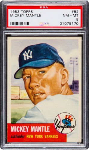 1953 Topps Mickey Mantle PSA 8