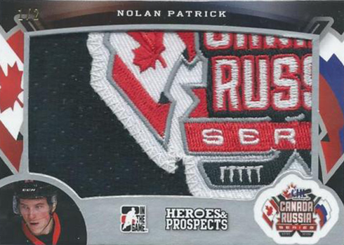 2015-16 ITG Leaf Heroes and Prospects Canada Russia Series Patch Nolan Patrick