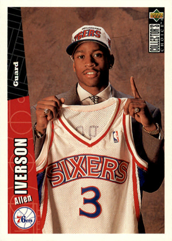 rare allen iverson cards RARE ROOKIE ALLEN IVERSON CARD. METAL UNIVERSE EDITION!!