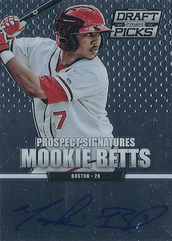 2013 Prizm Perennial Draft Picks Mookie Betts Autograph
