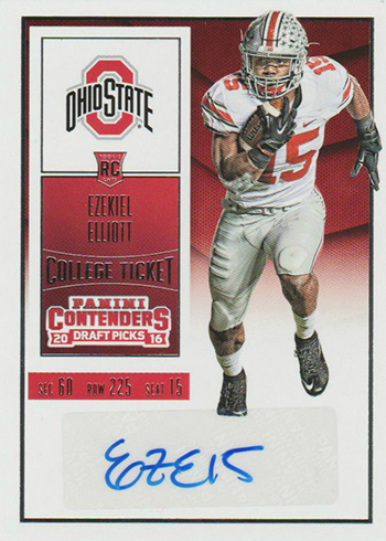 2016 Panini Contenders Draft Picks Ezekiel Elliott RC Autograph
