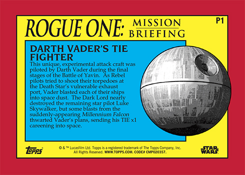 NSU Star Wars: Rogue One Mission Briefing Promo Card