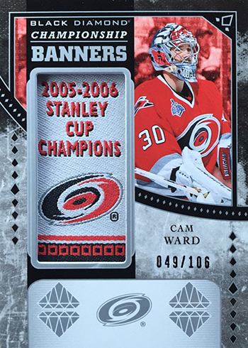 2016-17 Upper Deck Black Diamond Hockey Championship Banners Cam Ward