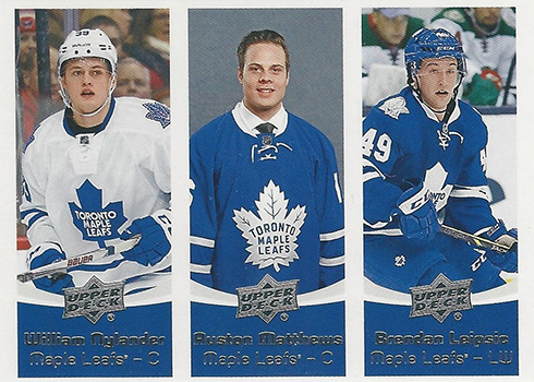 2016-17 Upper Deck Series 1 Hockey Team Triples Nylander Matthews Leipsic