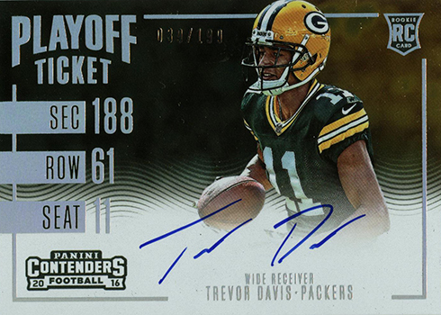 2016 Contenders Football Variation Trevor Davis Playoff