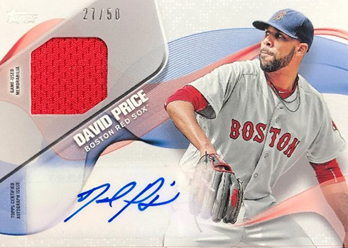 2017 Topps Baseball Memorable Materials Autographs David Price