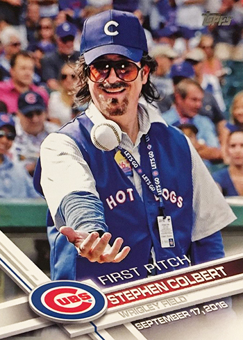 2017 Topps Series 1 Baseball Checklist First Pitch Stephen Colbert