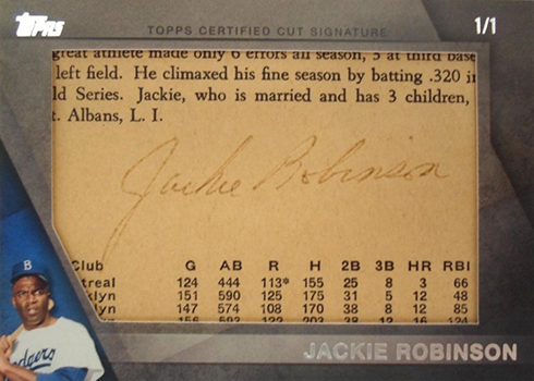 2017 Topps Series 1 Cut Signatures Jackie Robinson