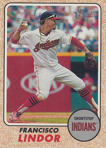 2017 Topps Heritage Action Variation 419 Francisco Lindor