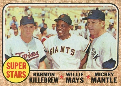1968 Topps 490 Harmon Killebrew Willie Mays Mickey Mantle
