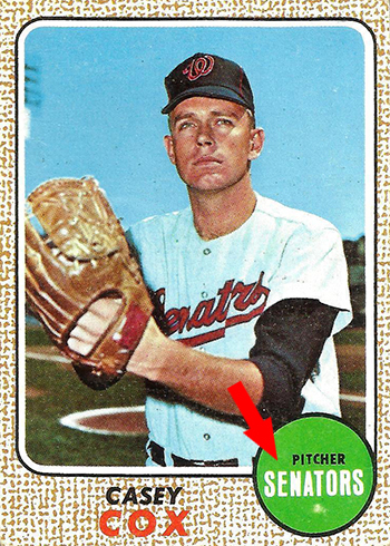 1968 Topps 66 Casey Cox White Arrow