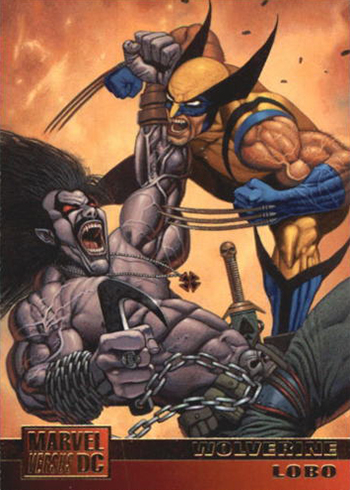 1995 Fleer DC Versus Marvel 55 Wolverine Lobo