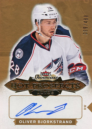 2016-17 Fleer Showcase Hockey Hot Prospects Autos Oliver Bjorkstrand