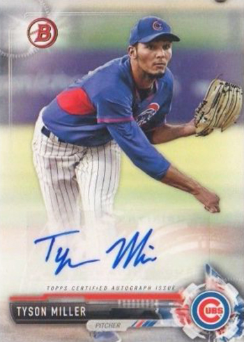 2017 Bowman Prospect Paper Autographs Tyson Miller
