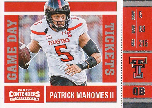 2017 Panini Contenders Draft Football Game Day Tickets Patrick Mahomes II